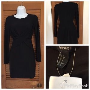 NWT LBD Black Twist Front Dress.